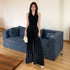 V-neck Halter Neck Sleeveless Jumpsuit